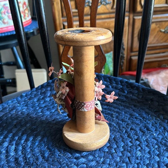 Vintage Industrial Wooden Textile Sewing Spool - Picture 2 of 6
